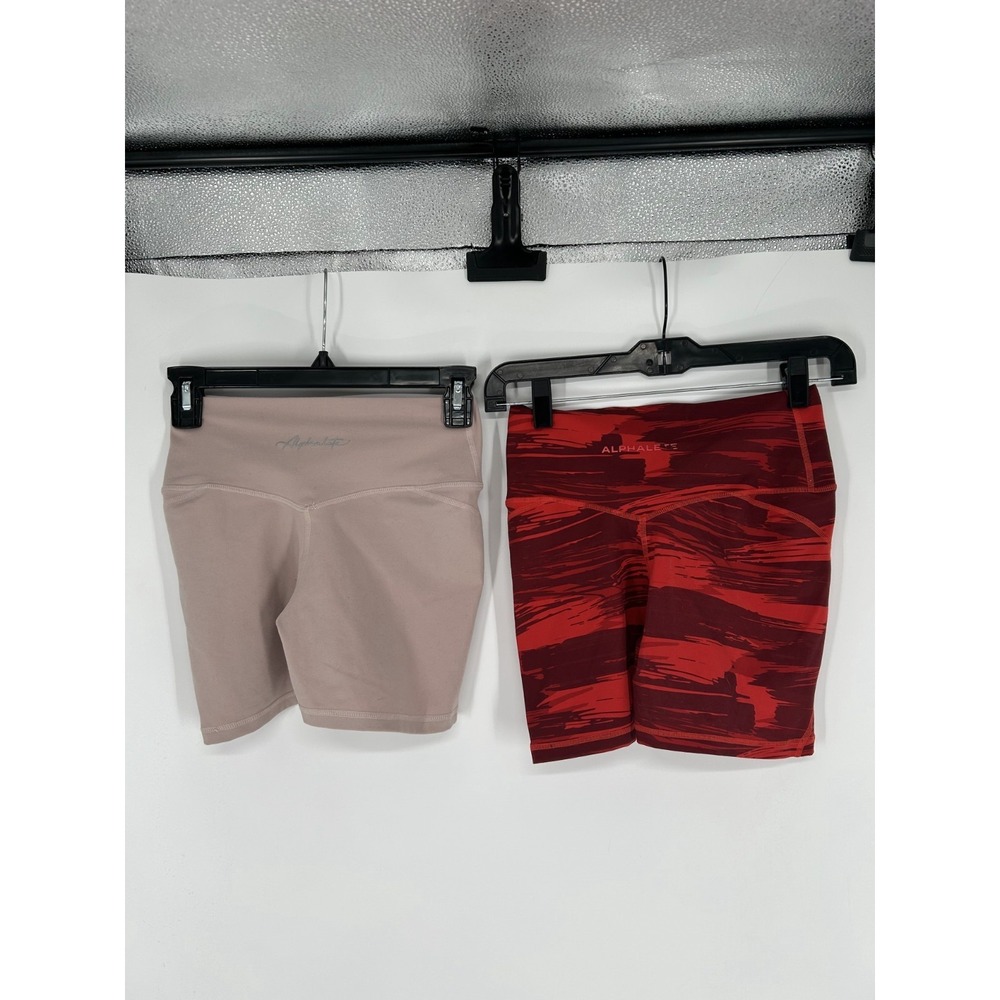 Lot Of 2 Alphalete Shorts Womens Small Athletic Gym Running High Waisted Rise‎